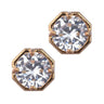 Gold & Clear Crystal Stud Earrings