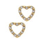Gold Crystal Heart Stud Earrings