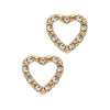 Gold Crystal Earrings by Laura Janelle - Heart Stud