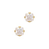 Gold Crystal Earrings by Laura Janelle - 3mm Square Stud