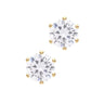Gold 6mm Crystal Stud Earrings