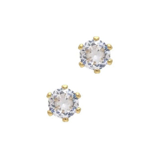 Gold Crystal Earrings by Laura Janelle - 4mm Round Stud