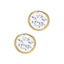 Gold Round Crystal Stud Earrings