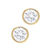 Gold Crystal Earrings by Laura Janelle - Round Stud