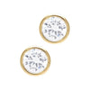 Gold Crystal Earrings by Laura Janelle - Round Stud