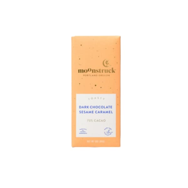 Dark Chocolate Sesame Caramel Bar | Moonstruck - Done