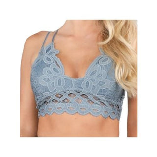 Diamond Crochet Lace Bralette - Small / Periwinkle - Done
