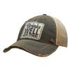 Drinks Well With Others Distressed Trucker Hat - Black