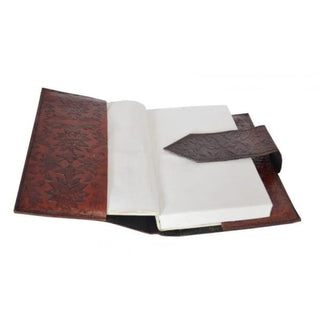 Embossed Leather Strap Journal - journal