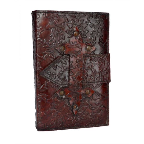 Embossed Leather Strap Journal - journal