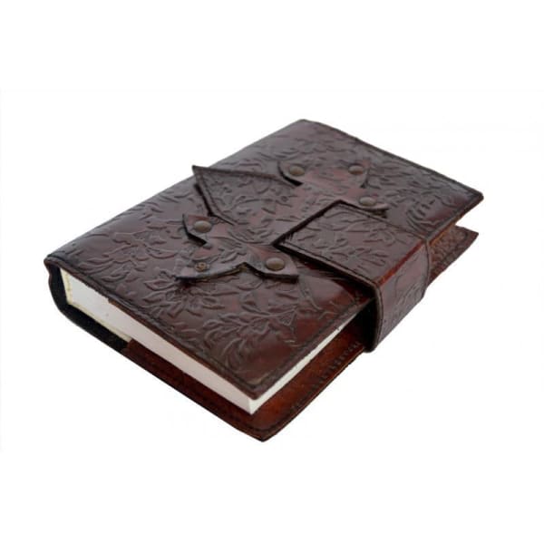 Embossed Leather Strap Journal - journal