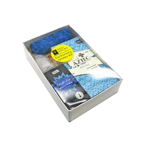Enchanting Aroma Kit Blue Color Theme in White Gift Box -