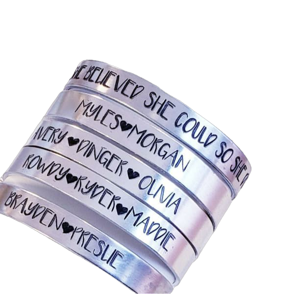 Engraved Cuffs - Silver Bracelet