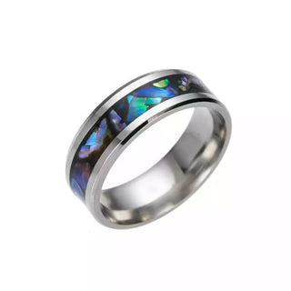 Fire Opal Ring - Iridescent Abalone & / 8 - Done