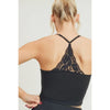 Floral Lace Accent Cami Crop Top by Mono B - Done