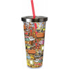Friends Glitter Cup With Straw