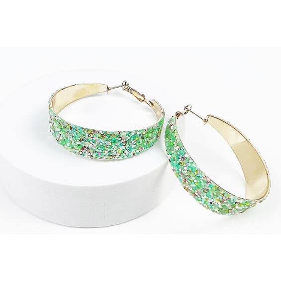 Glitter Hoop Earrings