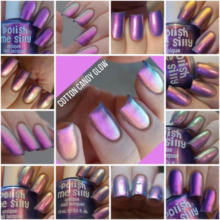 GLOW Nail Polish by Me Silly - Cotton Candy Glow - Pop