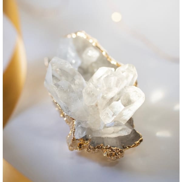 Gold Gilded Cluster by Geo Central - Clear Quartz