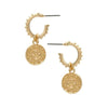 Gold Hoop and Dangle Earrings by Laura Janelle - with Disk