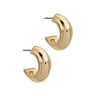 Gold Wide Ridged Hoop Earrings