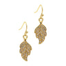 Gold Crystal Leaf Drop Earrings
