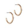 Gold Focal Crystal Hoop Earrings