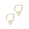 Gold Hoop & Heart Charm Earrings