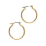 Gold Striate Thin Hoop Earrings