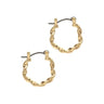 Gold Twist Ribbon Hoop Earrings