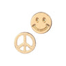 Gold Peace & Smiley Face Earrings