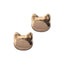 Gold Cat Head Stud Earrings