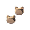 Gold Stud Earrings by Laura Janelle - Cat Head