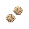 Gold Stud Earrings by Laura Janelle - Seashell
