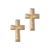 Gold Stud Earrings by Laura Janelle - Small Cross