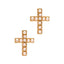 Gold Pearl Cross Stud Earrings