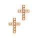 Gold Pearl Cross Stud Earrings