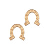 Gold Stud Earrings by Laura Janelle - Horse Shoe
