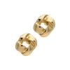 Gold Stud Earrings by Laura Janelle - Square Ribbon