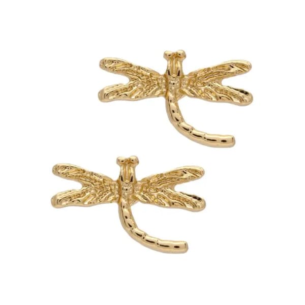 Gold Stud Earrings by Laura Janelle - Pearl Heart