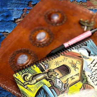 Handmade Authentic Leather Journal with Sodalite Crystals