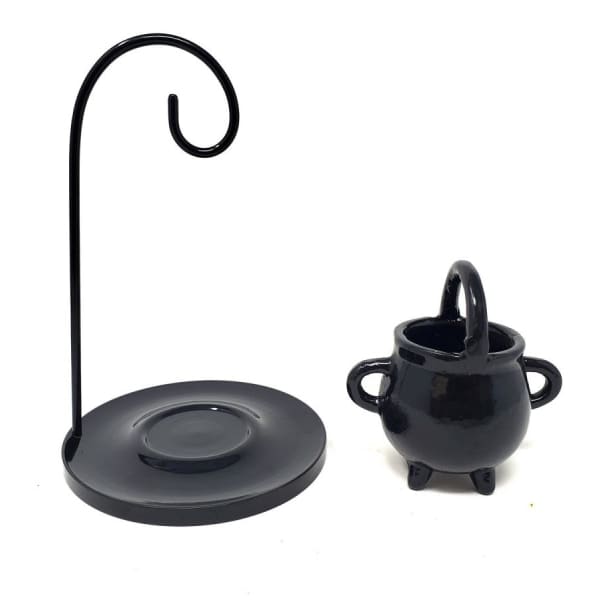 Hanging Cauldron Ceramic Oil Burner w/ Stand - oil burner