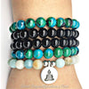 Healing Black Onyx Phoenix Stone and Amazonite Mala Beads -