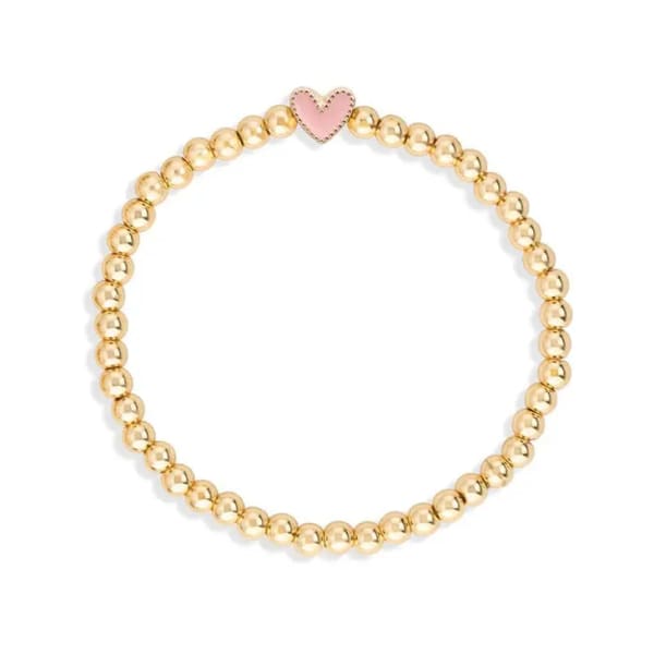 Heart Stretch Bracelet in Pink