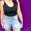 High Rise Light Wash Mid Length Shorts | Judy Blue 15220 -