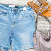 High Rise Light Wash Mid Length Shorts | Judy Blue 15220