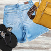 High Rise Light Wash Mid Length Shorts | Judy Blue 15220 -