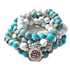 Howlite and Jasper Lotus Mala Beads - Bracelet