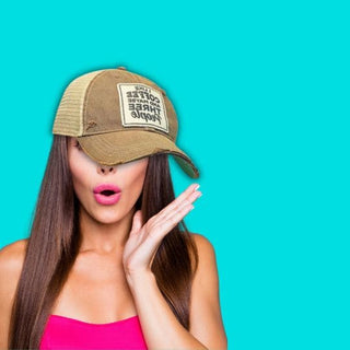 I Like Coffee And Maybe Three People Distressed Trucker Cap