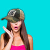 I Sleep Around Distressed Trucker Cap